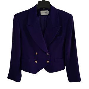 Vintage JH Collectibles Purple Double Breasted Blazer Size 12